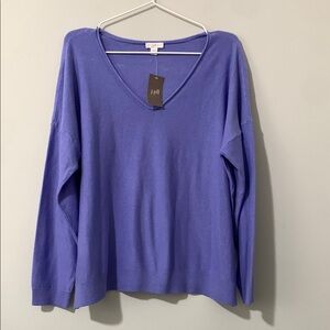 NWT J. Jill Lavender V-Neck Sweater